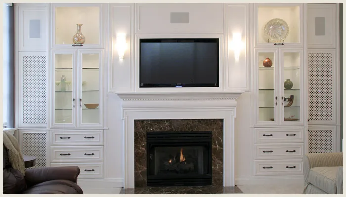 White custom entertainment centre